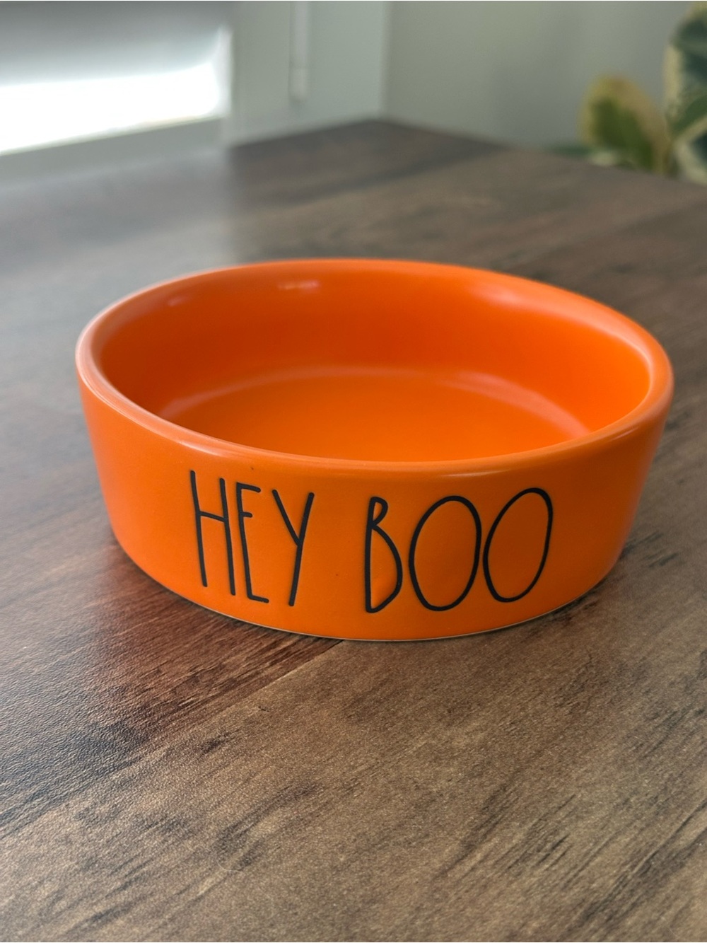 NWT Rae Dunn “HEY BOO” Halloween Pet Bowl Orange Ceramic | Cat or Dog 🎃